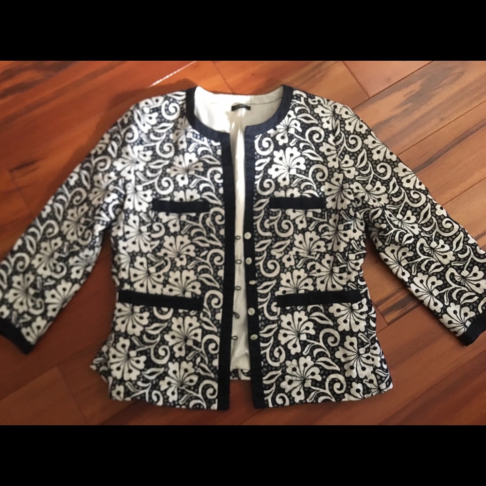 J Crew Gorgeous Cutout Embroidered blazer sz 10-12